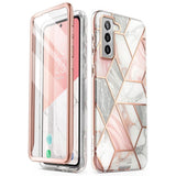 Samsung Galaxy S21 FE (5G) Case with Screen Protector i-Blason Cosmo Marble - Pink