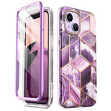 iPhone 14 / 13 i-Blason Cosmo Marble Case w. Screen Protector - Purple