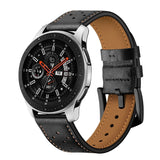 Samsung Galaxy Watch (46mm) Tech-Protect Genuine Leather Watch Strap - Black