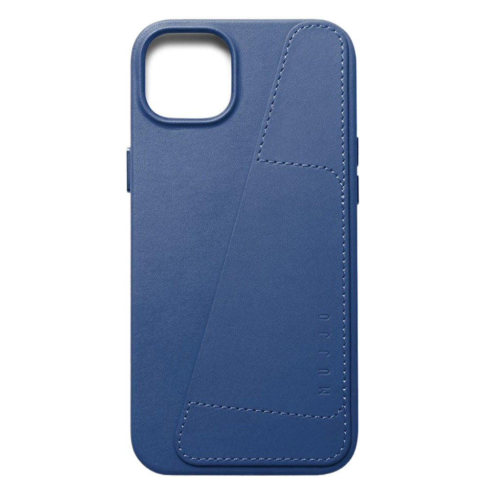 Mujjo iPhone 14 Plus Leather Wallet Case - Blue