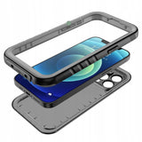 Tech-Protect iPhone 15 Waterproof Case - MagSafe Compatible - Transparent / Black