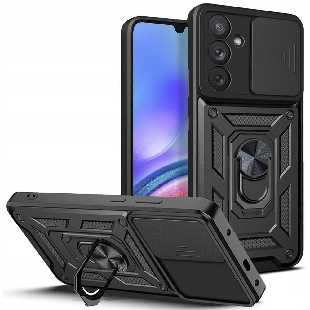 Samsung Galaxy A05s Tech-Protect Camshield Case with Magnetic Ring & Stand Function - Black