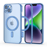 iPhone 14 Tech-Protect MagShine Case - MagSafe Kompatibel - Transparent / Blue