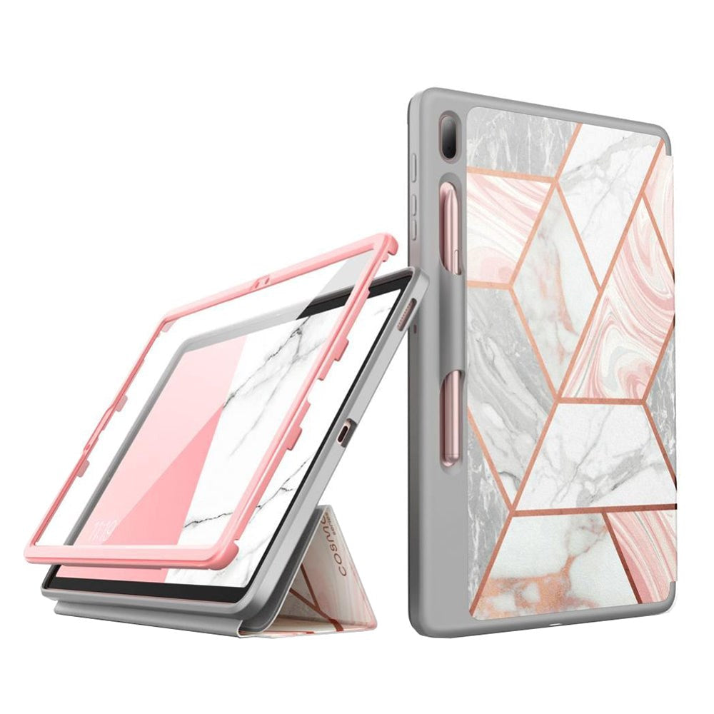 Samsung Galaxy Tab S7 FE i-Blason Cosmo Tri-Fold Flip Case with Screen Protector - Marble