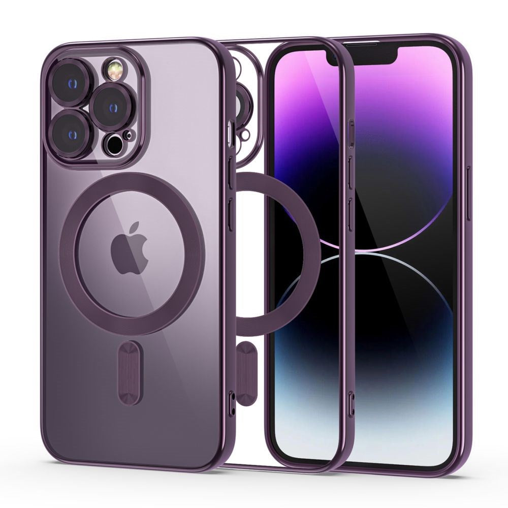 iPhone 14 Pro Tech-Protect MagShine Case - MagSafe Kompatibel - Transparent / Violet