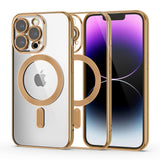 iPhone 14 Pro Tech-Protect MagShine Case - MagSafe Kompatibel - Transparent / Gold