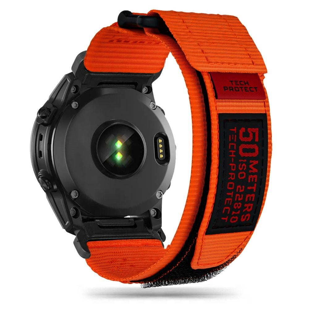 Universal Garmin 22mm QuickFit Tech-Protect Scout Pro Fabric Strap - Orange