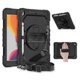 iPad 10.2" (2021 / 2020 / 2019) Tech-Protect Solid360 Tough Case w. Protective Film, Hand Holder & Shoulder Strap - Black