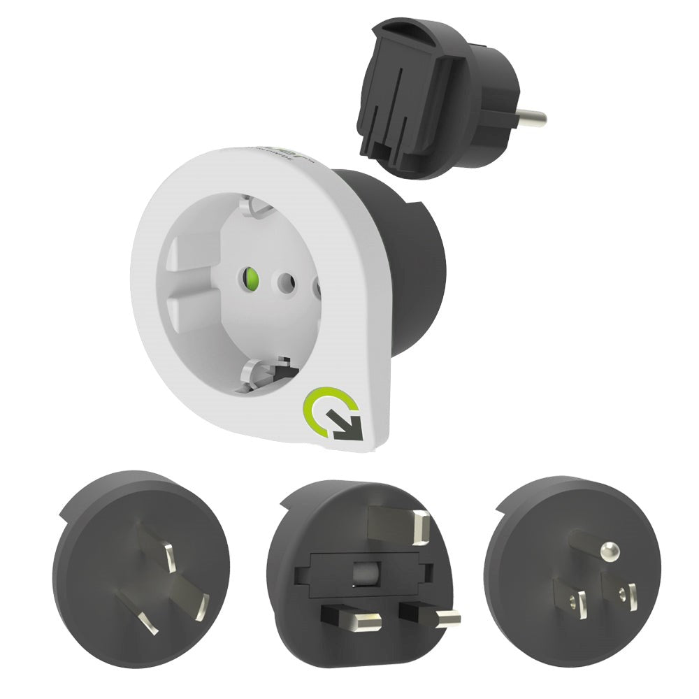 Q2 Power Qplux 3-in-1 Europe Travel Adapter - Black / White