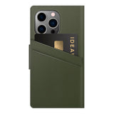 IDEAL OF SWEDEN iPhone 13 Pro 2-in-1 Magnet Atelier Wallet Intense Khaki