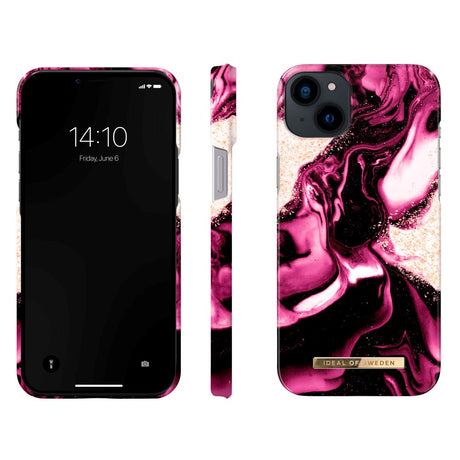 iDeal Of Sweden iPhone 14 Plus Fashion Case - Golden Ruby Marble