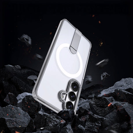 Samsung Galaxy S26 Hurtel Hybrid Armor X Case with Kickstand – MagSafe Compatible – Transparent