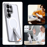 Samsung Galaxy S26 Ultra Hurtel Hybrid Armor X Case with Kickstand – MagSafe Compatible – Transparent