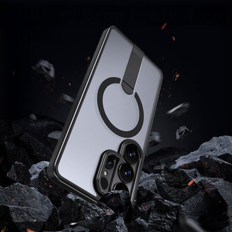 Samsung Galaxy S26 Ultra Hurtel Hybrid Armor X Case with Kickstand – MagSafe Compatible – Black