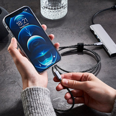 Epico Braided USB-C to Lightning Cable PD 60W - 180cm - Space Grey