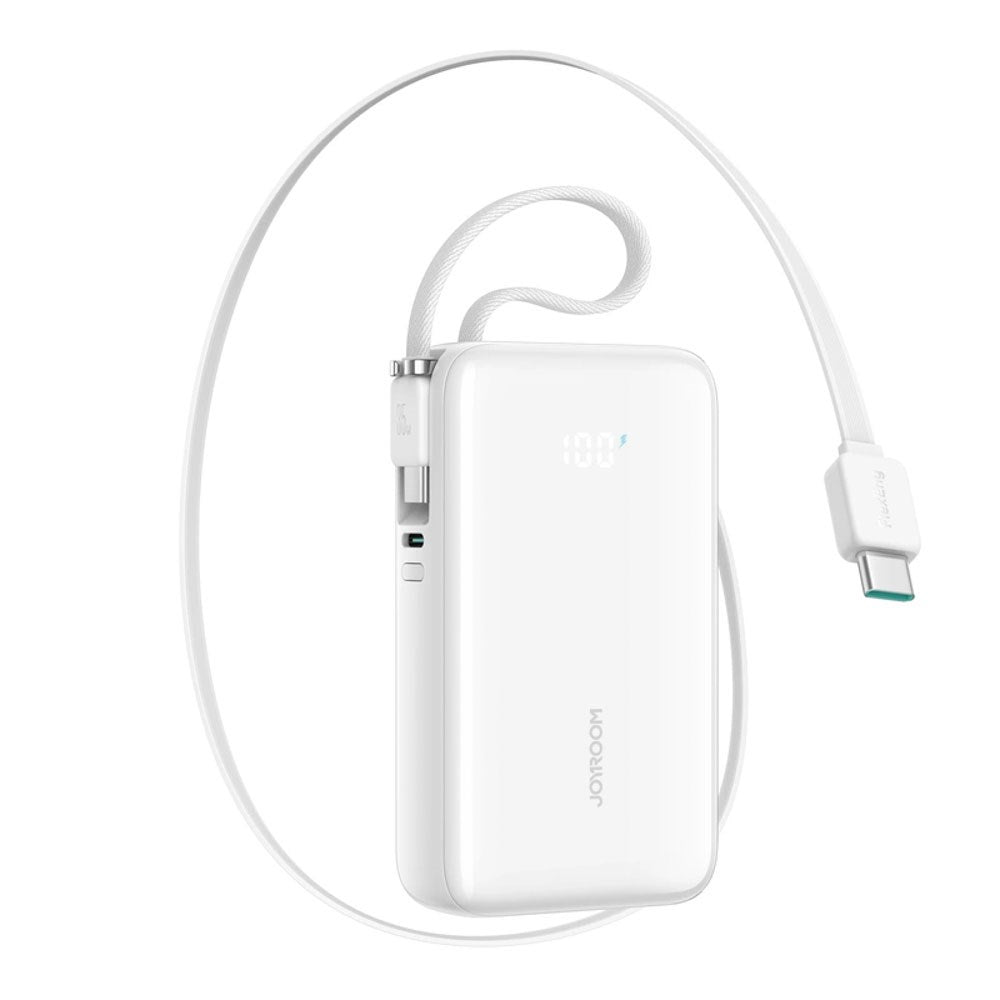 Joyroom JR-PR2 35W PowerBank with Retractable USB-C Cable & Built-in USB-C Cable - 10.000mAh - White