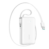 Joyroom JR-PR2 35W PowerBank with Retractable USB-C Cable & Built-in USB-C Cable - 10.000mAh - White
