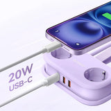 ORICO 20W 5-in-1 Power Strip with 2 x Schuko 2 x USB-A 1 x USB-C - Purple