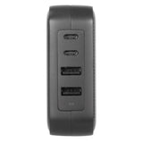 Targus 100W GaN PD Wall Charger with 2 x USB-C, 2 x USB-A and Travel Adapters - Black