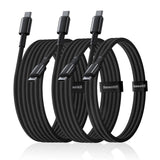 Baseus Tungsten Gold 100W USB-C to USB-C Cable Set - 1m / 2m / 3m - 3 pcs - Black