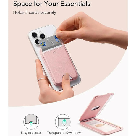 ESR Aura Wallet Magnetic Card Holder with Stand Function - Pink