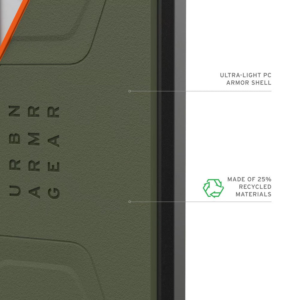 Samsung Galaxy S26 Ultra UAG Civilian Case - MagSafe Compatible - Green / Orange