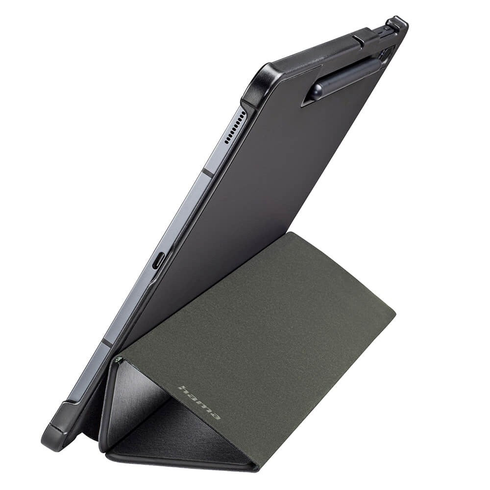 HAMA Samsung Galaxy Tab S7 FE / S7+ (Plus) 12.4" Tablet Case with Stand Function & Stylus Pen Holder - Black
