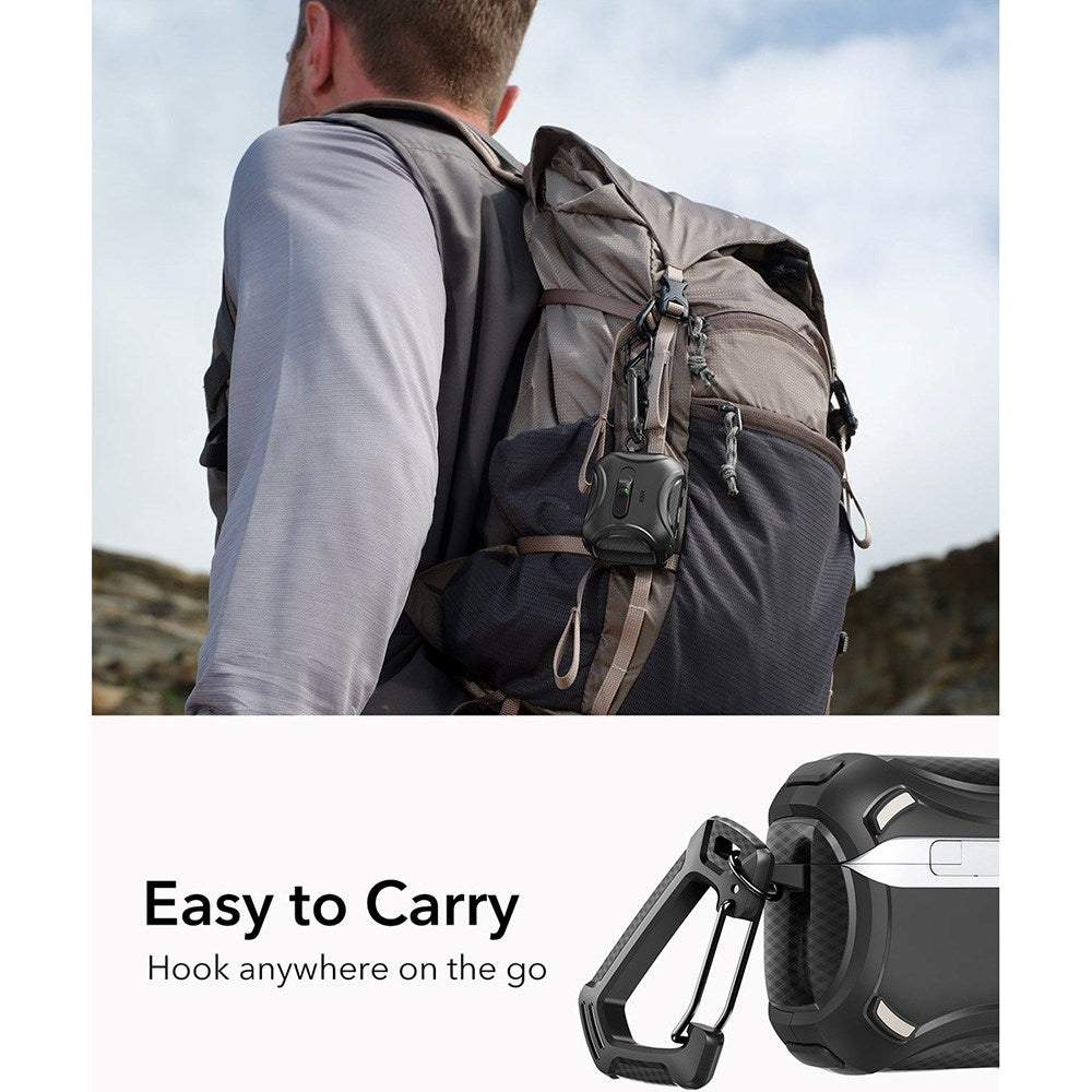 ESR AirPods Pro (3rd gen.) Cyber FlickLock Case with Carabiner - Black