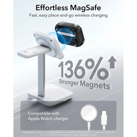 ESR AirPods Pro (3rd gen.) Cyber FlickLock Case with Carabiner - Titanium