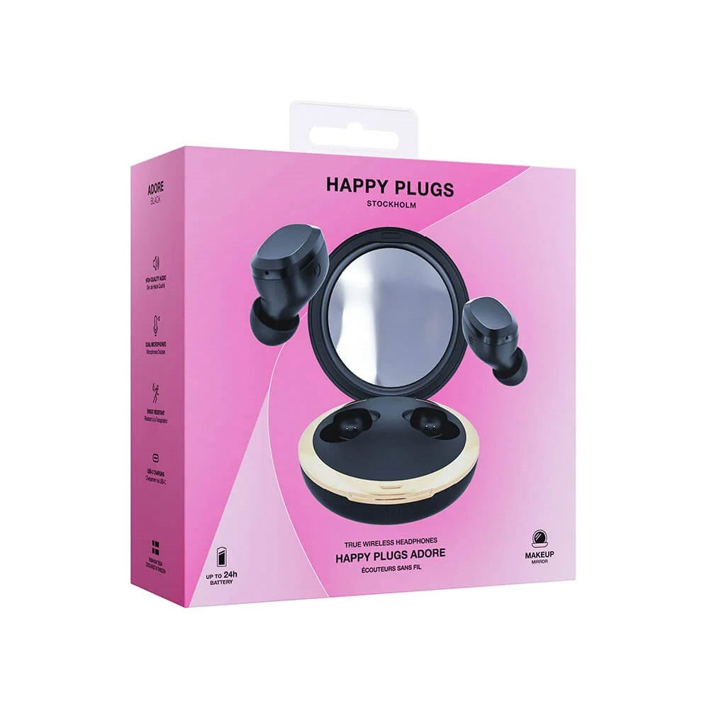 Happy Plugs Adore True Wireless In-Ear Headphones - Black