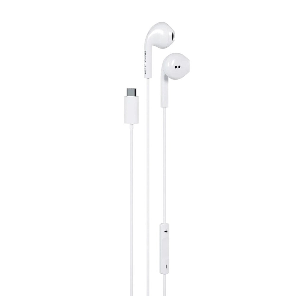 Happy Plugs Headphones with USB-C - In-Ear - White