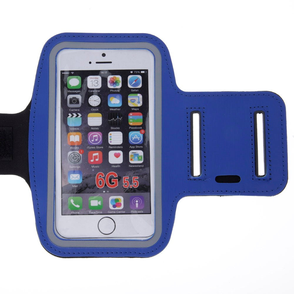 Running Wristband with Reflective Edge - (Max. Mobile: 138 x 70 mm) - Blue