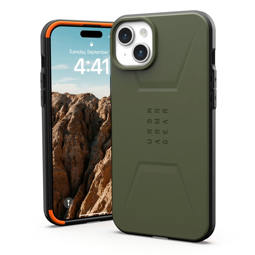 iPhone 15 Plus UAG CIVILIAN Series Case - MagSafe Compatible - Olive