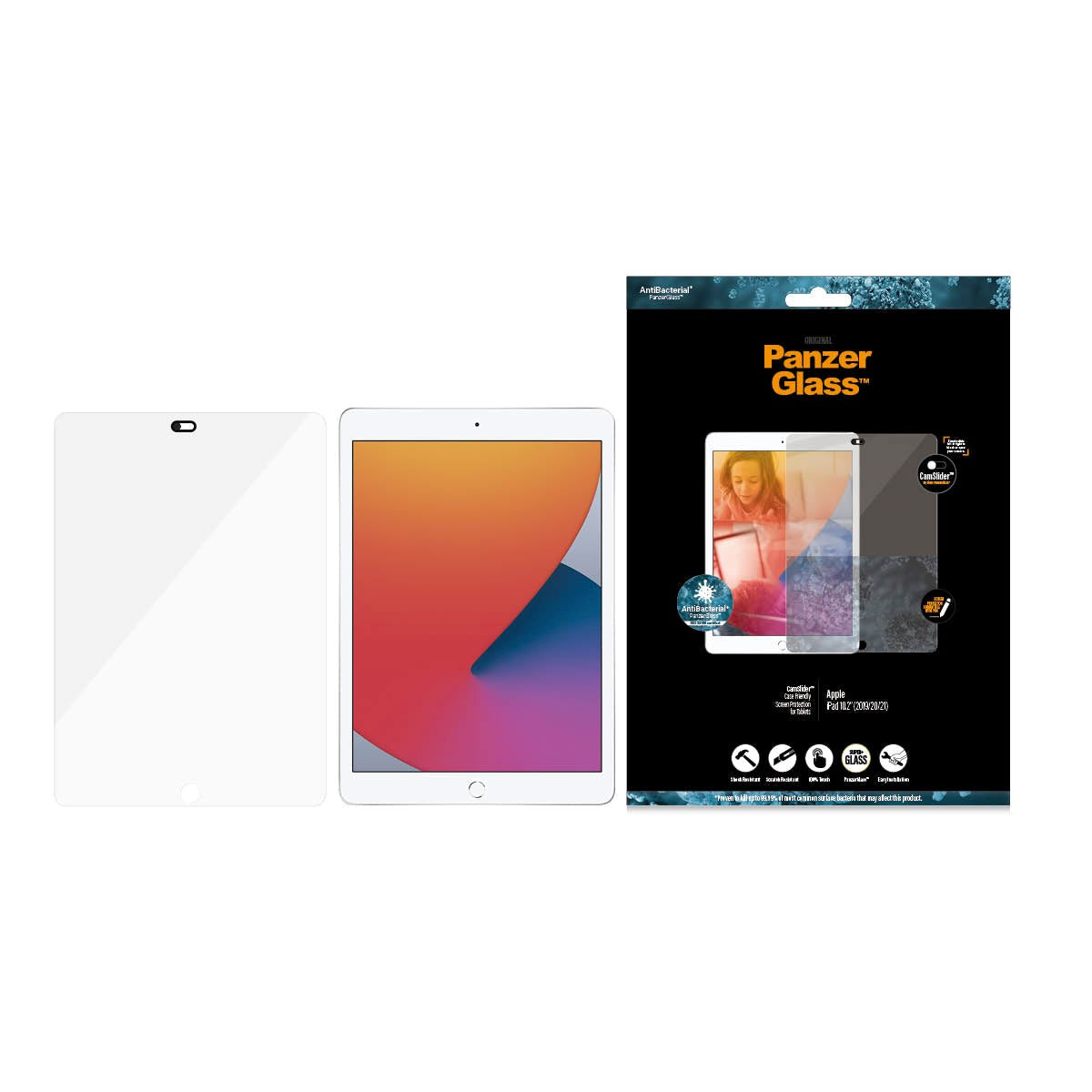 iPad 10.2" (2021 / 2020 / 2019) PanzerGlass CamSlider® Screen Protector - Case Friendly - Transparent