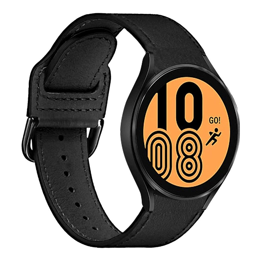 Samsung Galaxy Watch 4/4 Classic Puro Classic Watch Strap - Genuine Leather - Black