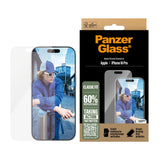 iPhone 16 Pro PanzerGlass Classic Fit Screen Protector w. EasyAligner - Platinum Strength - Transparent