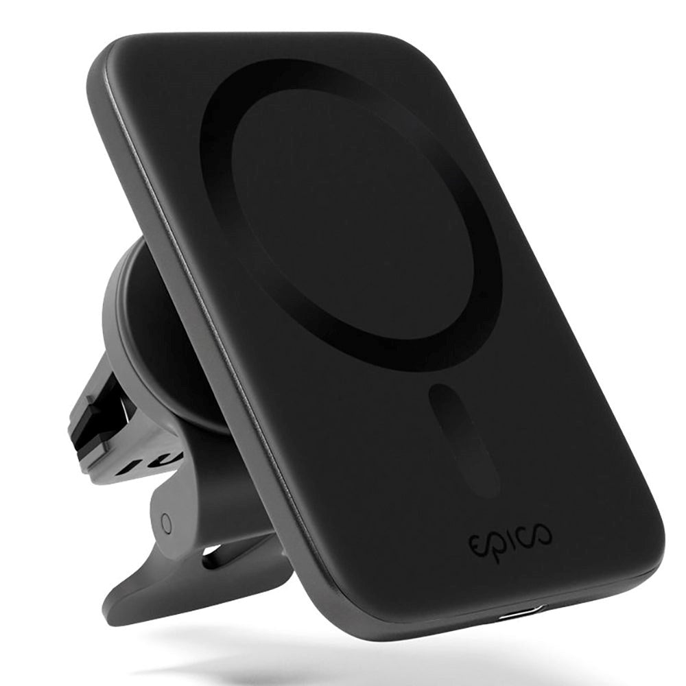 Epico Magnetic Mobile Phone Holder for Car with 7.5W Wireless Charging - MagSafe Compatible - Black