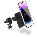 Epico Magnetic Mobile Phone Holder for Car with 7.5W Wireless Charging - MagSafe Compatible - Black