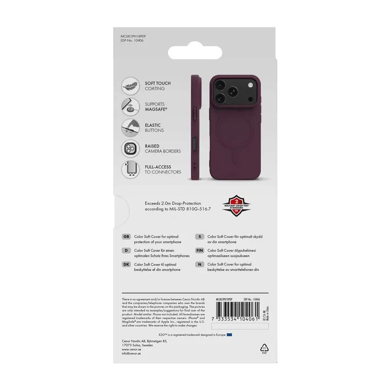 iPhone 18 Pro / 17 Pro X2O Mag Color Case - MagSafe Compatible - Purple