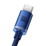 Baseus Crystal Shine Cable USB-A to USB-C PD 100W - 2m - Blue