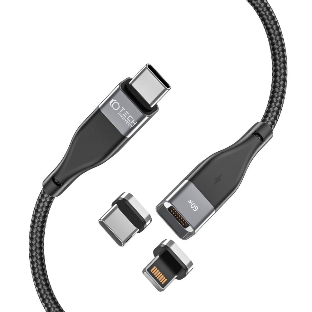 Tech-Protect Ultraboost 3A 2-in-1 Cable USB-C to USB-C and Lightning 1m - Black