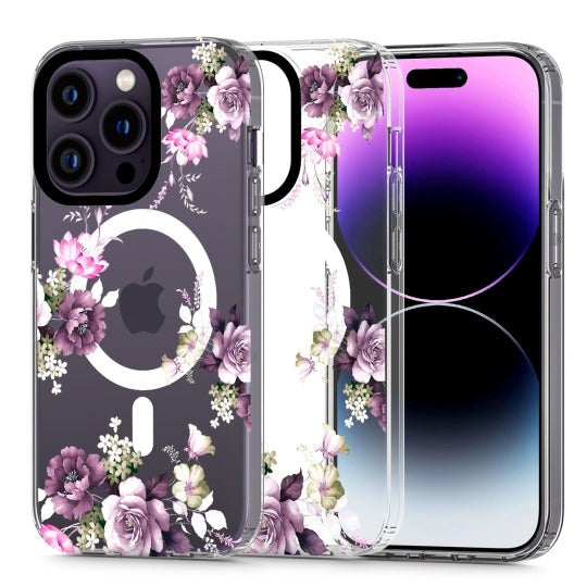 iPhone 14 Pro Tech-Protect MagMood Case  - MagSafe Compatible - Spring Floral