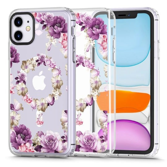 iPhone 11 Tech-Protect MagMood Case  - MagSafe Compatible - Rose Floral