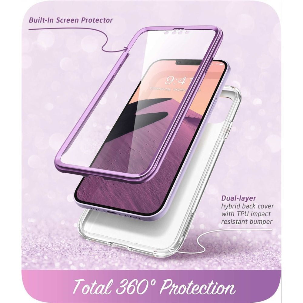 iPhone 14 / 13 i-Blason Cosmo Marble Case w. Screen Protector - Purple