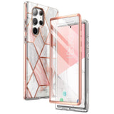 Samsung Galaxy S23 Ultra i-Blason Cosmo Marble Case w. Screen Protector - Pink