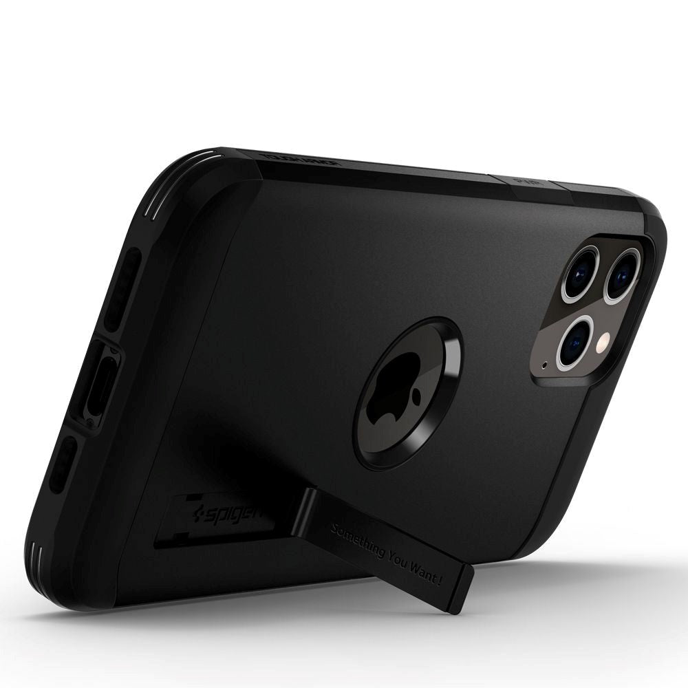 iPhone 12 / 12 Pro Spigen Tough Armor Case w. Kickstand - Black