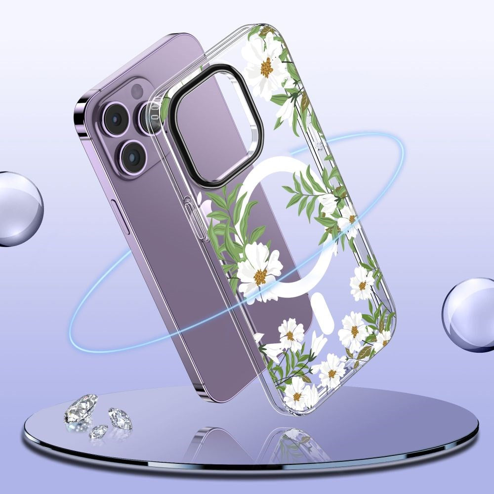 iPhone 14 Pro Tech-Protect MagMood Case  - MagSafe Compatible - Spring Floral