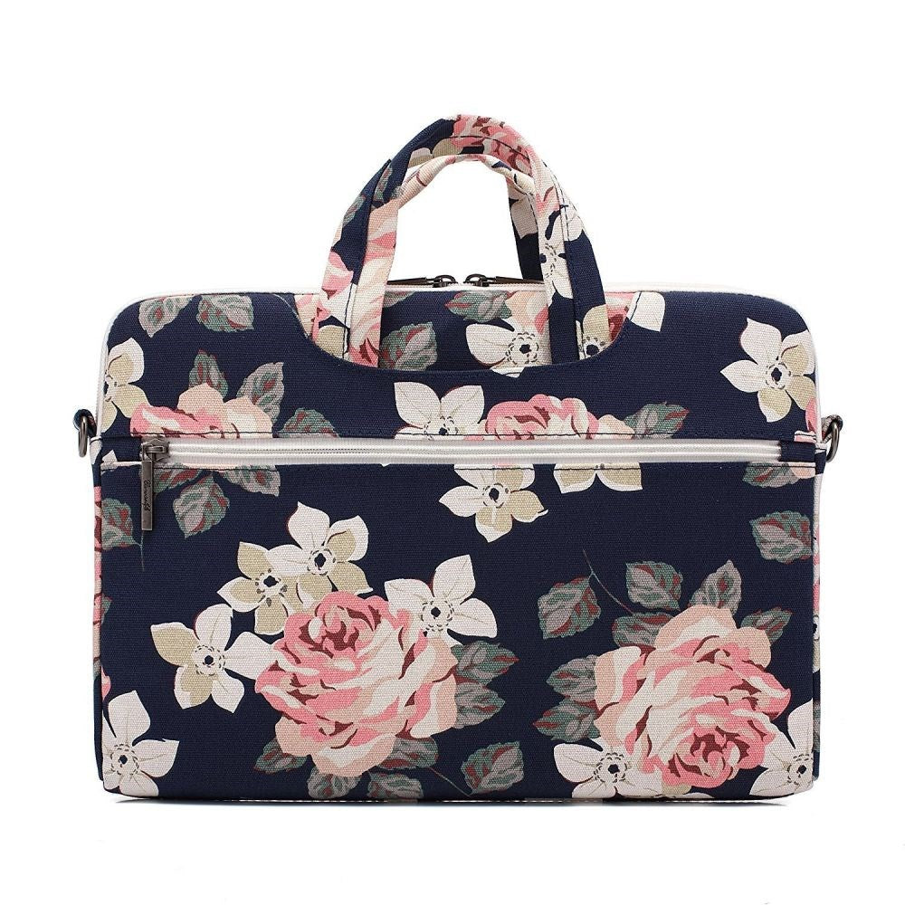 Canvaslife Briefcase Bag For MacBook / PC 13-14" - Navy Rose