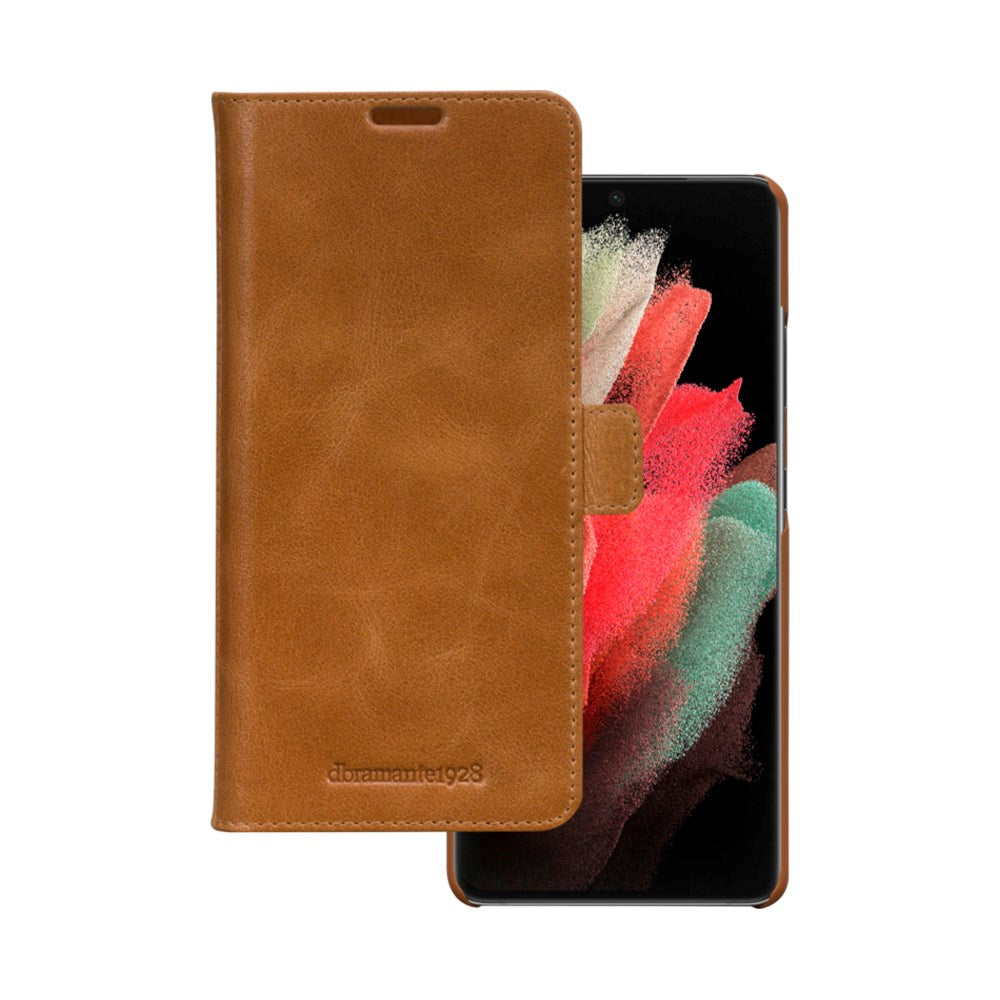 Samsung Galaxy S21 Ultra dbramante1928 Lynge Genuine Leather Magnet Case - Tan