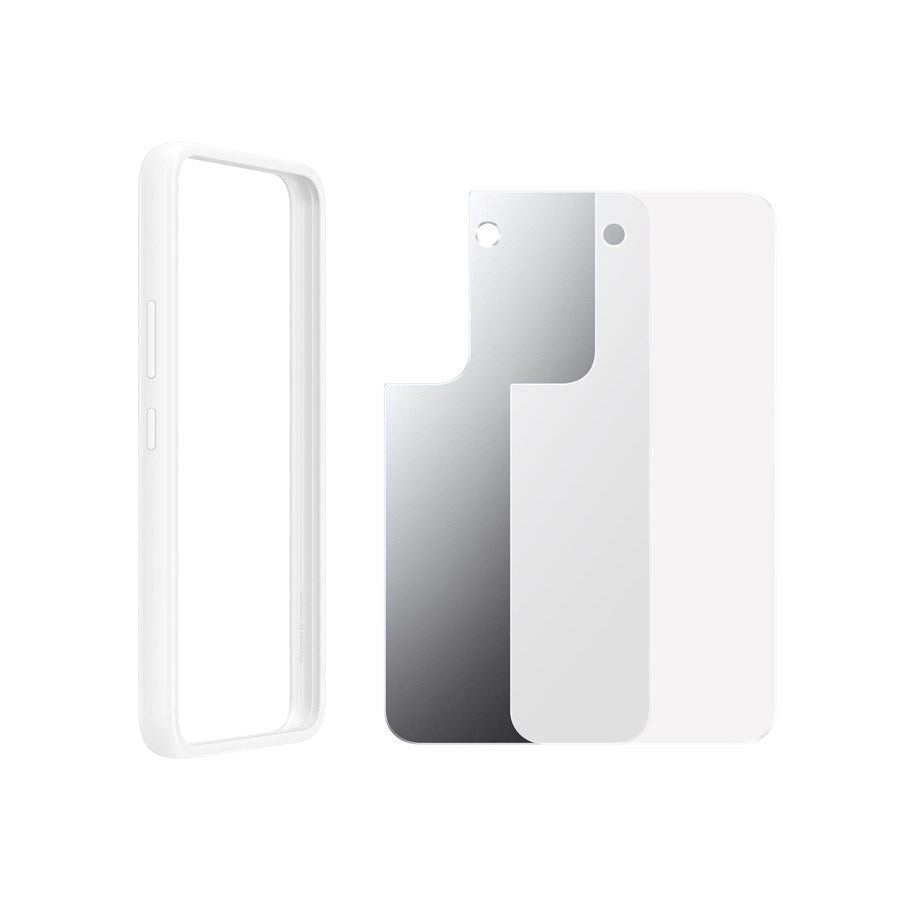 Original Samsung Galaxy S22 Frame Case w. Mirror - White (EF-MS901CWEGWW)